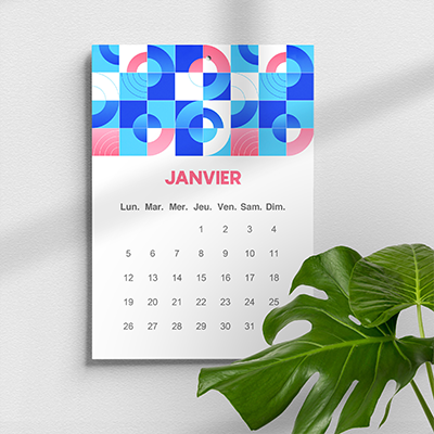 Calendrier mural encollé